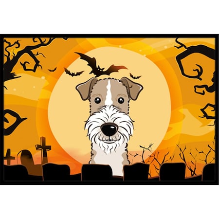 Jensendistributionservices Halloween Wire Haired Fox Terrier Indoor & Outdoor Mat, 24 x 36 in. MI2556803